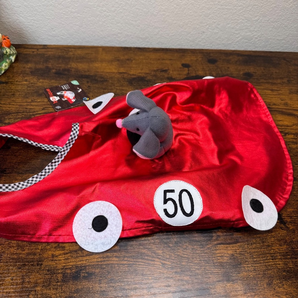 Bootique Fast & Curious Dog Costume Large Race Car Mouse Halloween 2015 NWT